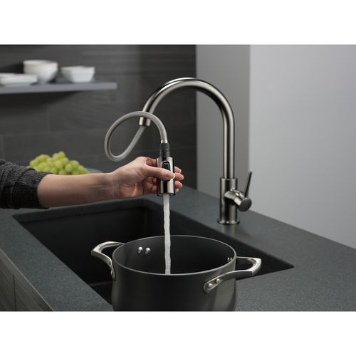 Main product image of Trinsic Single Handle Pull-Down Faucet, w/ Limited Swivel, 1.8 GPM (Black Stainless), 9159-KSLS-DST