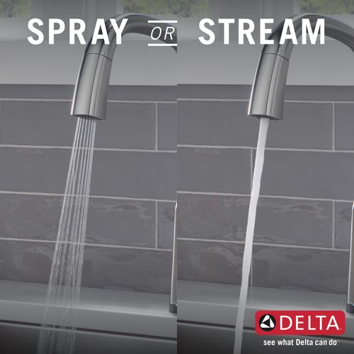 Main product image of Stryke Single Handle Pull Down Kitchen Faucet with Touch 2O Technology, 1.8 GPM (Lumicoat Arctic Stainless), 9176T-AR-PR-DST