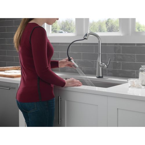 Main product image of Stryke Single Handle Pull Down Kitchen Faucet with Touch 2O Technology, 1.8 GPM (Lumicoat Arctic Stainless), 9176T-AR-PR-DST
