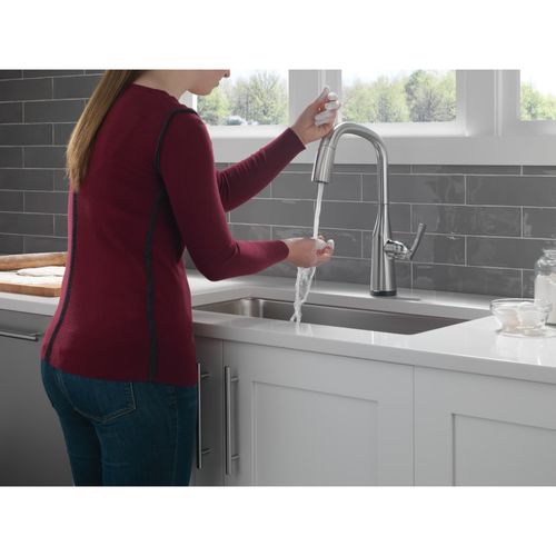 Main product image of Stryke Single Handle Pull Down Kitchen Faucet with Touch 2O Technology, 1.8 GPM (Lumicoat Arctic Stainless), 9176T-AR-PR-DST