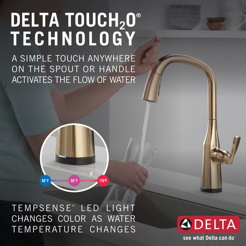 Main product image of Stryke Touch2O Pull-Down Kitchen Faucet 1L w/ Voice, 1.8 GPM (Lumicoat Champagne Bronze), 9176TV-CZ-PR-DST