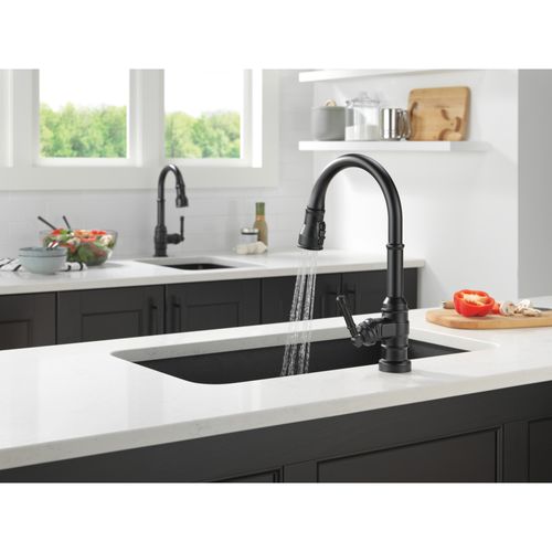 Main product image of Broderick Single Handle Pull-Down Kitchen Faucet With Touch2O Technology, 1.8 GPM (Matte Black), 9190T-BL-DST