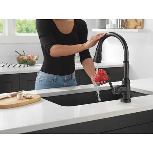 Main product image of Broderick Single Handle Pull-Down Kitchen Faucet With Touch2O Technology, 1.8 GPM (Matte Black), 9190T-BL-DST