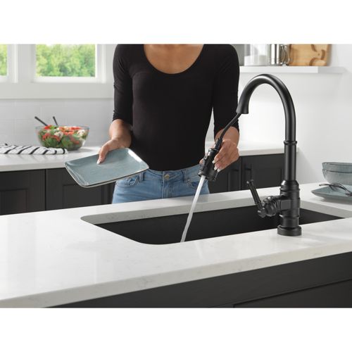 Main product image of Broderick Single Handle Pull-Down Kitchen Faucet With Touch2O Technology, 1.8 GPM (Matte Black), 9190T-BL-DST