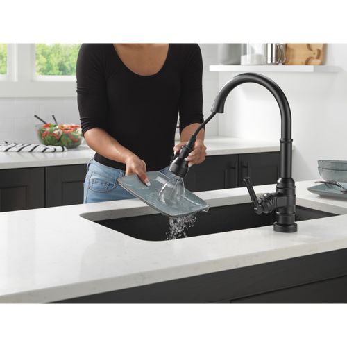 Main product image of Broderick Single Handle Pull-Down Kitchen Faucet With Touch2O Technology, 1.8 GPM (Matte Black), 9190T-BL-DST