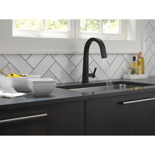 Main product image of Pivotal Single Handle Pull-Down Kitchen Faucet, 1.8 GPM (Matte Black), 9193-BL-DST