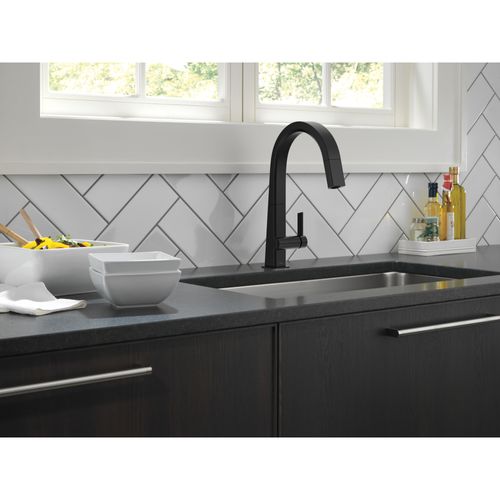 Main product image of Pivotal Single Handle Pull-Down Kitchen Faucet, 1.8 GPM (Matte Black), 9193-BL-DST