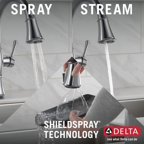 Main product image of Cassidy Single Handle Pulldown Kitchen Faucet w/ Touch20, ShieldSpray Technologies (Lumicoat Arctic Stainless), 9197T-AR-PR-DST