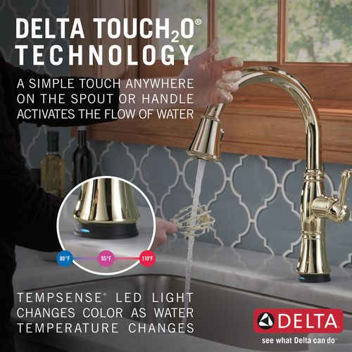 Main product image of Cassidy Single Handle Pulldown Kitchen Faucet w/ Touch20, ShieldSpray Technologies (Lumicoat Polished Nickel), 9197T-PN-PR-DST