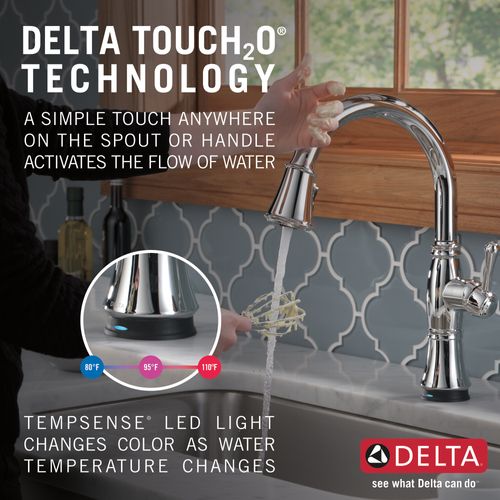 Main product image of Cassidy Single Handle Pulldown Kitchen Faucet w/ Touch20, ShieldSpray Technologies (Lumicoat Chrome), 9197T-PR-DST