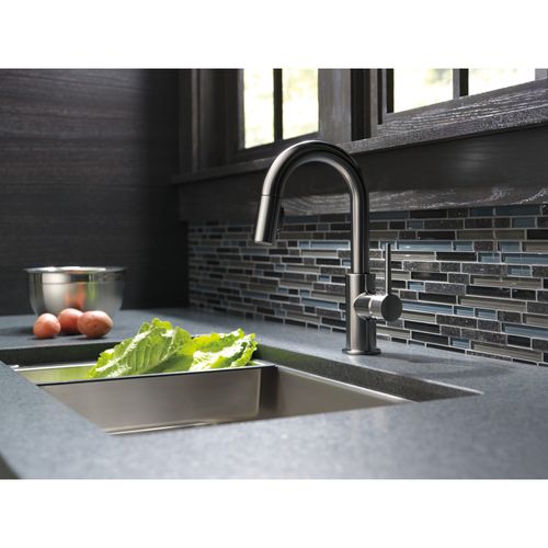 Main product image of Trinsic Single Handle Pull-Down Bar/Prep Faucet, w/ Limited Swivel, 1.8 GPM (Black Stainless), 9959-KSLS-DST