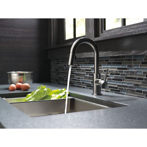 Main product image of Trinsic Single Handle Pull-Down Bar/Prep Faucet, w/ Limited Swivel, 1.8 GPM (Black Stainless), 9959-KSLS-DST