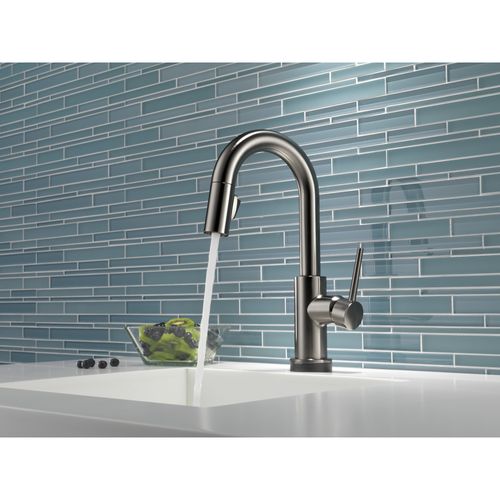 Main product image of Trinsic 1-Handle Pull-Down Bar/Prep Faucet with Touch (Black Stainless), 9959T-KS-DST