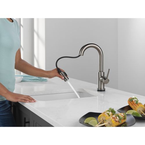 Main product image of Trinsic 1-Handle Pull-Down Bar/Prep Faucet with Touch (Black Stainless), 9959T-KS-DST