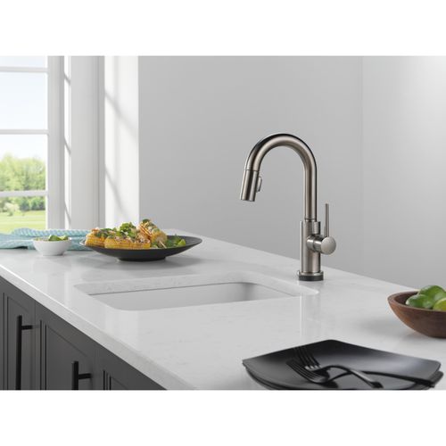 Main product image of Trinsic 1-Handle Pull-Down Bar/Prep Faucet with Touch (Black Stainless), 9959T-KS-DST