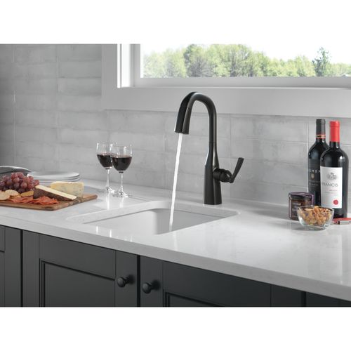 Main product image of Stryke Single Handle Pull-Down Bar/Prep Faucet, 1.8 GPM (Matte Black), 9976-BL-DST