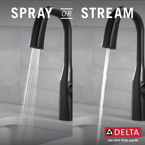 Main product image of Stryke Single Handle Pull-Down Bar/Prep Faucet, 1.8 GPM (Matte Black), 9976-BL-DST
