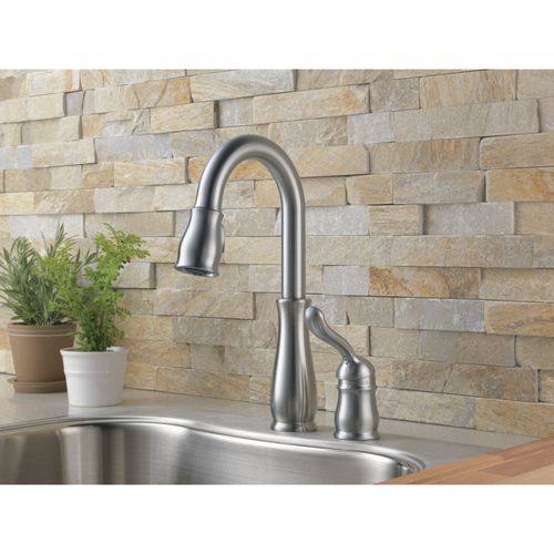 Main product image of Leland 1-Handle Pull-Down Bar / Prep Faucet (Arctic Stainless), 9978-AR-DST