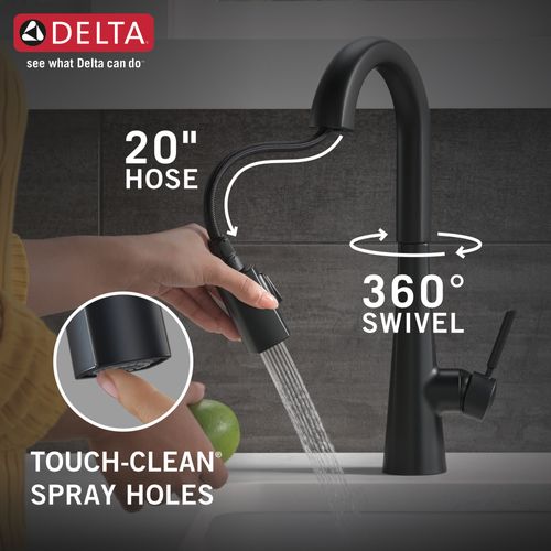Main product image of Monrovia Single Handle Pull-Down Bar/Prep Faucet, 1.8 GPM (Matte Black), 9991-BL-DST