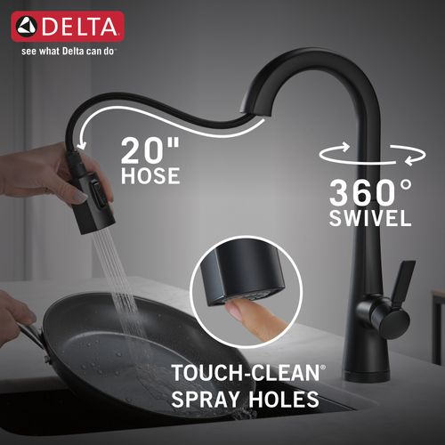 Main product image of Monrovia Single Handle Pull-Down Bar/Prep Faucet with Touch2O Technology, 1.8 GPM (Matte Black), 9991T-BL-DST