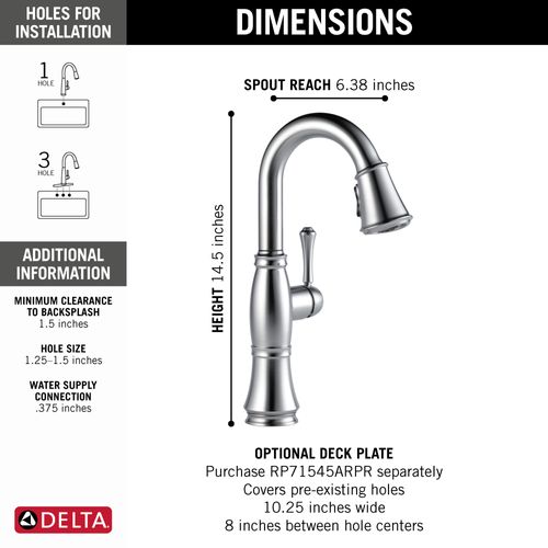 Main product image of Cassidy Single Handle Pulldown Bar/Prep Faucet (Lumicoat Arctic Stainless), 9997-AR-PR-DST