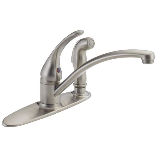 Main product image of Foundations Single Handle Kitchen Faucet w/ Integral Spray (Stainless), B3310LF-SS