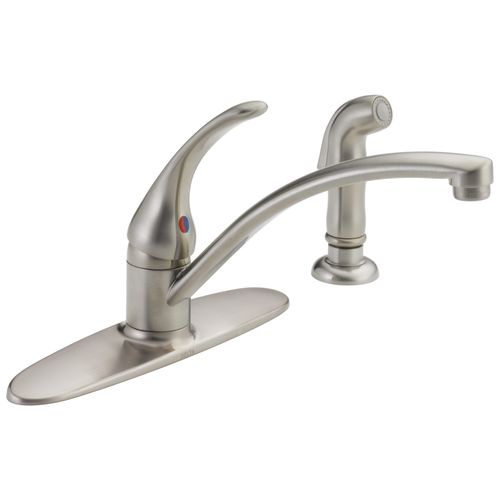 Main product image of Foundations Single Handle Kitchen Faucet w/ Spray (Stainless), B4410LF-SS