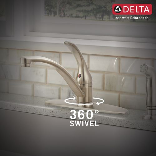 Main product image of Foundations Single Handle Kitchen Faucet w/ Spray (Stainless), B4410LF-SS