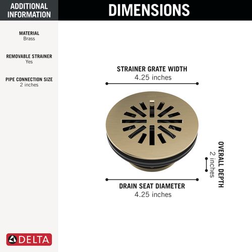 Main product image of 4" Prefab Round Shower Drain (Champagne Bronze), DT051411-CZ