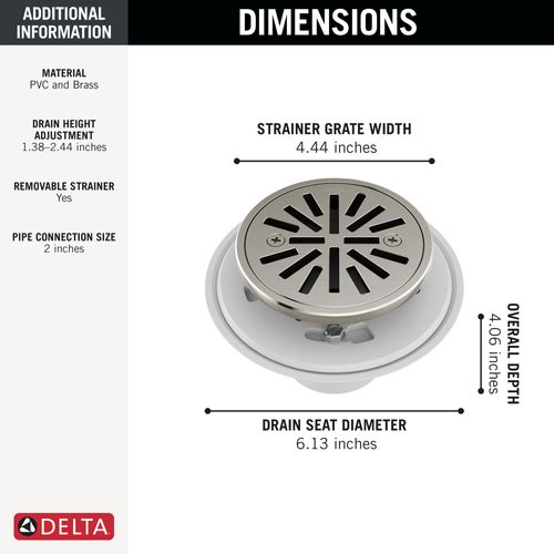 Main product image of 4" Tile-In Round Shower Drain (Stainless), DT061411-SS