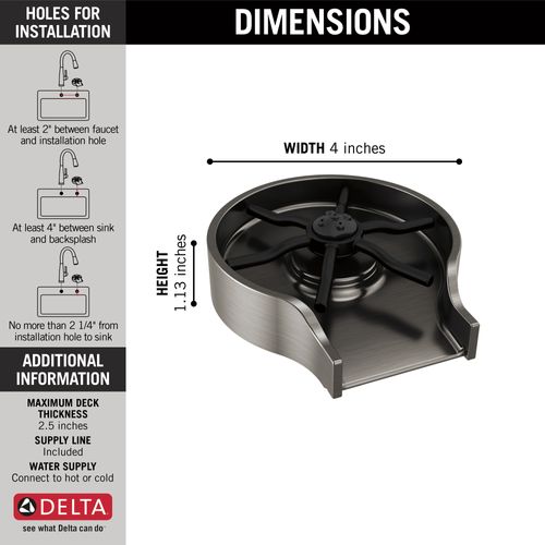 Main product image of Metal Glass Rinser, 1.2 GPM (Black Stainless), GR250-KS