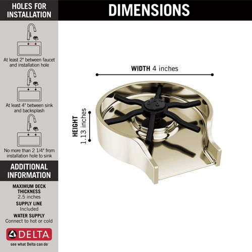 Main product image of Metal Glass Rinser, 1.2 GPM (Polished Nickel), GR250-PN