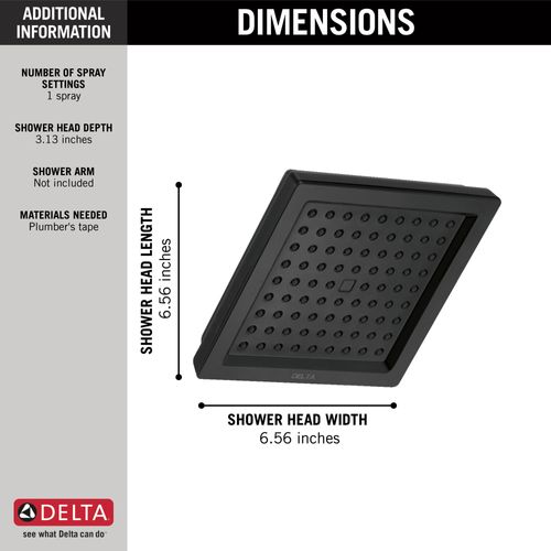 Main product image of RP62283BL Single-Setting Raincan Shower Head (Matte Black)