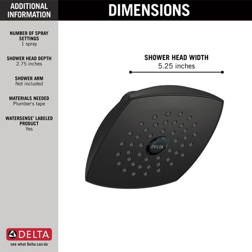 Main product image of Raincan Single-Setting Touch-Clean Shower Head (Matte Black), RP64859BL