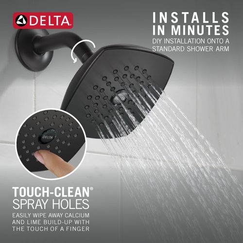 Main product image of Raincan Single-Setting Touch-Clean Shower Head (Matte Black), RP64859BL