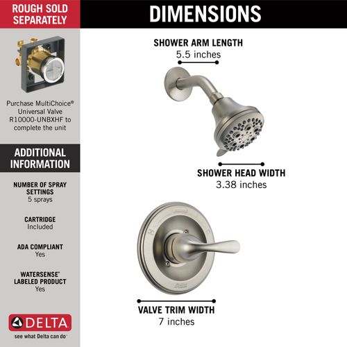 Main product image of Classic Monitor 13 Series Shower Trim (Stainless), T13220-SS