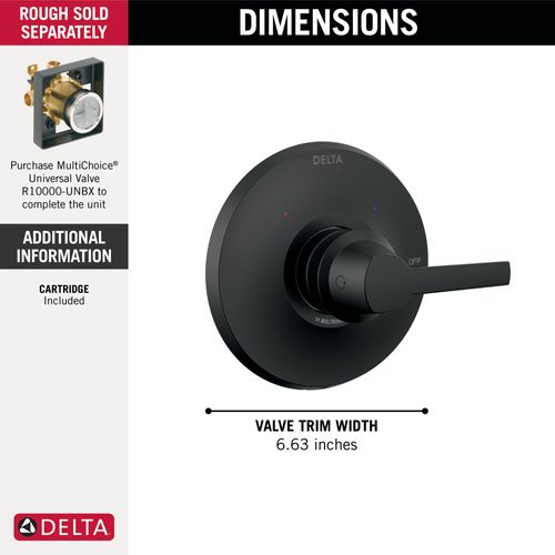 Main product image of Galeon 14 Series Valve Only Trim (Matte Black), T14072-BL