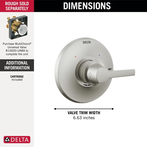 Main product image of Galeon 14 Series Valve Only Trim (Lumicoat Stainless), T14072-SS-PR