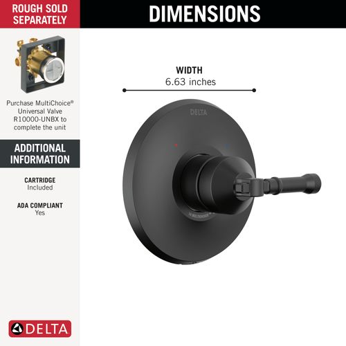 Main product image of Broderick 14 Series Valve Only Trim (Matte Black), T14084-BL