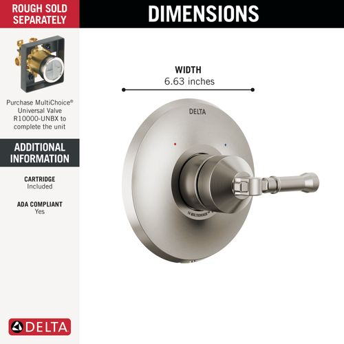 Main product image of Broderick 14 Series Valve Only Trim (Lumicoat Stainless), T14084-SS-PR
