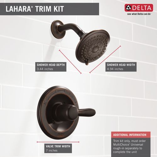T14238-RB - Delta T14238-RB - Lahara Monitor 14 Series Shower Trim ...