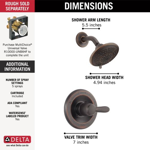 Main product image of Lahara Monitor 14 Series Shower Trim (Venetian Bronze), T14238-RB