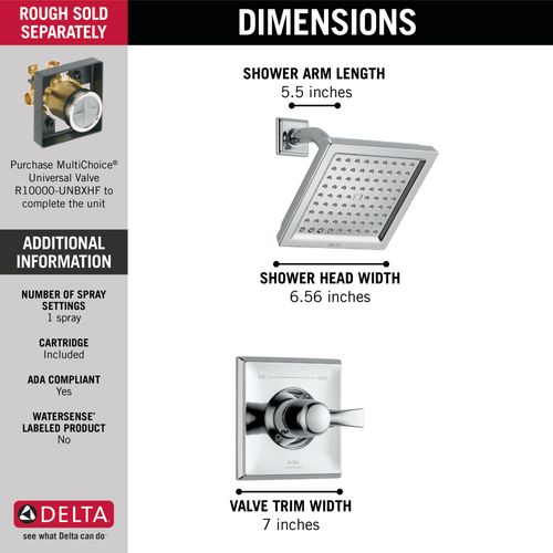 Main product image of Dryden Monitor 14 Series Shower Trim (Chrome), T14251