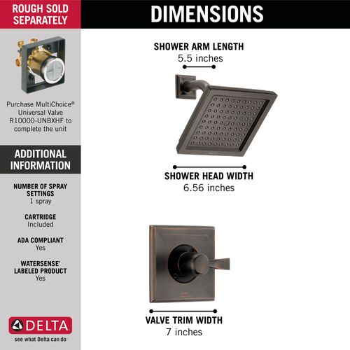 Main product image of T14251-RB-WE Dryden Monitor 14 Series Shower Trim (Venetian Bronze)