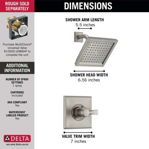 Main product image of T14251-SS-WE Dryden Monitor 14 Series Shower Trim (Stainless)