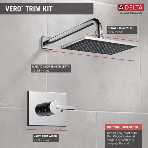 Main product image of T14253 Vero Monitor 14 Series Shower Trim (Chrome)