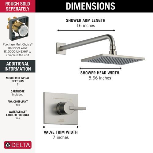 Main product image of T14253-SS-WE Vero Monitor 14 Series Shower Trim (Stainless)