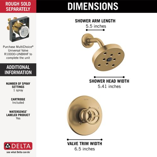 Main product image of Trinsic H2O Shower Trim 1L (Champagne Bronze), T14258-CZ