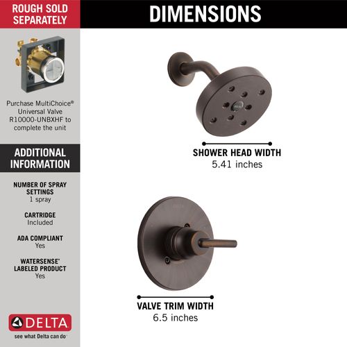Main product image of Trinsic Monitor 14 Series H2OKinetic Shower Trim (Venetian Bronze), T14259-RB