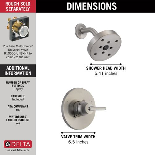 Main product image of Trinsic Monitor 14 Series H2OKinetic Shower Trim (Stainless), T14259-SS